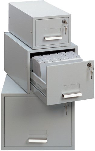 Kaartenbak Durable metaal A6 100x150mm lichtgrijs 3352-10