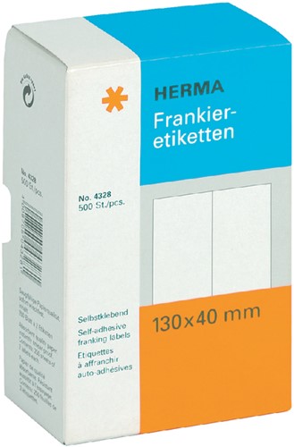 Frankeeretiket HERMA 4328 dubbel 130x40mm 500 stuks