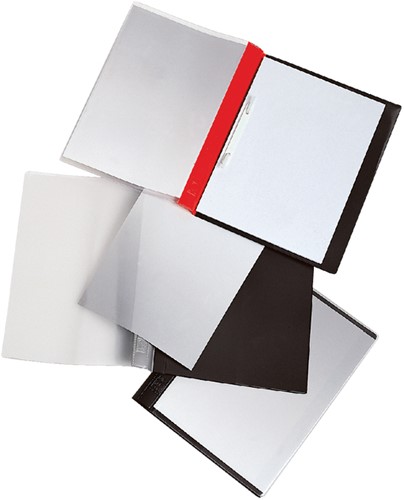 Rapportenmap Djois met snelhechter en dekplaatje A4 zwart-2