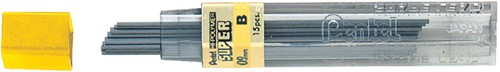 Potloodstift Pentel B 0.9mm zwart koker à 12 stuks