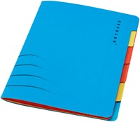 Sorteermap Secolor sixtab 6 tabbladen 100% gerecycled karton 250 gr blauw-3