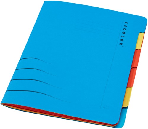 Sorteermap Secolor sixtab 6 tabbladen 100% gerecycled karton 250 gr blauw-3