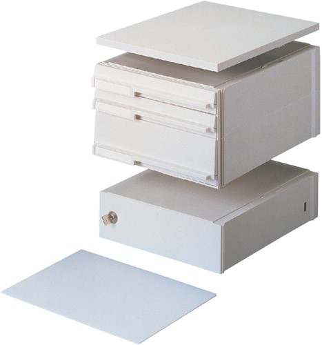 Stapelcassette Pas A6859-101 voetstuk + afdekplaat grijs