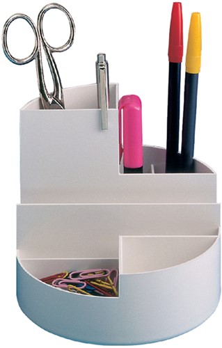 Pennenkoker MAUL roundbox 7 vakken Ø140x125mm wit