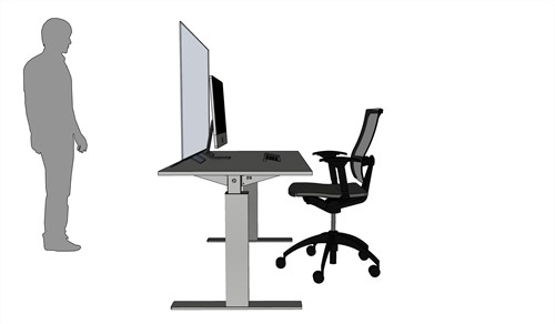 Transparant bureauscherm 80X80cm-3