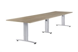 BASIC VERGADERTAFEL MET KOPPELPOOT IHV - 240X80 - Toscaans Noten - Zwart - A