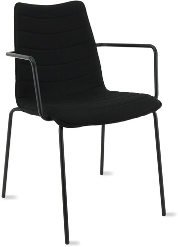 XCELLENCE VERGADERSTOEL F45 stof mirage zwart-2