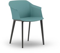 Geo Kuipstoel met gerecycled kunststof vierpootframe - Blauw Groen(BV)