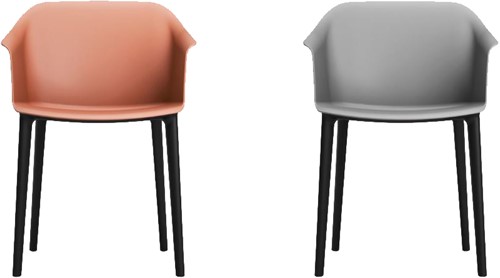 Geo Kuipstoel met gerecycled kunststof vierpootframe - Eco Grijs(RG)