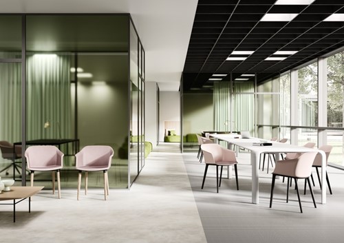 Geo Kuipstoel met gerecycled kunststof vierpootframe - Eco Grijs(RG)-2