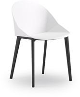 Pillow vierpoot stoel met gerecyclede kuip - zwart - Wit(BI)