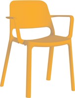 Kasper  kunststof school/ kantine stoel met armleggers - Oranje(AR)