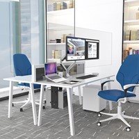 Hygiënescherm tbv dubbelemonitorarm