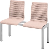 WACHTKAMER BANK - GESTOFFEERDE KUIP - MAT CHROOM - GESTOFFEERD - KNOPEN - 1 ZITS + TAFEL (l/r)-7