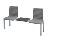 WACHTKAMER BANK - HOUTEN KUIP - ALUMINIUM - ZEBRANO WIT - GEEN STOFFERING - 1 ZITS + TAFEL (l/r)-8