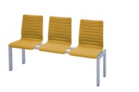 WACHTKAMER BANK - GESTOFFEERDE KUIP - MAT CHROOM - GESTOFFEERD - KNOPEN - 1 ZITS + TAFEL (l/r)-9