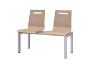 WACHTKAMER BANK - HOUTEN KUIP - ALUMINIUM - ZEBRANO WIT - GEEN STOFFERING - 1 ZITS + TAFEL (l/r)-1