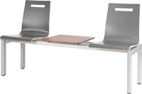 WACHTKAMER BANK - HOUTEN KUIP - ALUMINIUM - ZEBRANO WIT - GEEN STOFFERING - 1 ZITS + TAFEL (l/r)-3