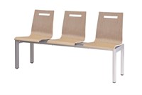 WACHTKAMER BANK - HOUTEN KUIP - ALUMINIUM - EIKEN BLANK HOUT - GEEN STOFFERING - 3 ZITS-5