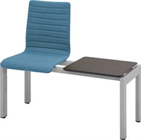 WACHTKAMER BANK - GESTOFFEERDE KUIP - MAT CHROOM - GESTOFFEERD - NORMALE STOFFERING - 2 ZITS + TAFEL-6