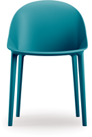 Pillow vierpoot stoel met gerecyclede kuip - zwart - Blauw groen(BV)