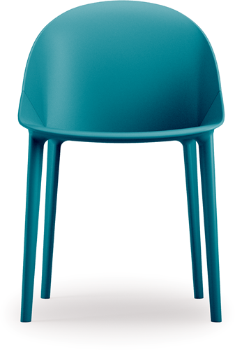 Pillow vierpoot stoel met gerecyclede kuip - zwart - Blauw groen(BV)