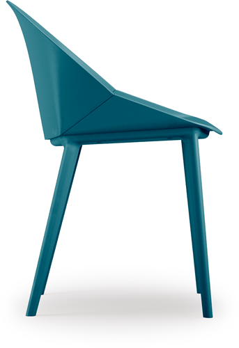 Pillow vierpoot stoel met gerecyclede kuip - zwart - Blauw groen(BV)-2