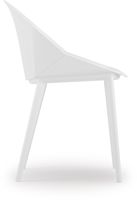 Pillow vierpoot stoel met gerecyclede kuip - zwart - Wit(BI)-2