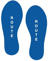 Voetstappen route vloerstickers 30 cm (set van 2) blauw